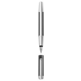 Pelikan PURA P40 Pluma Estilográfica Anthrazit de Aluminio y Acero Satinado con Sistema de Carga por Cartucho, en Caja de Regalo