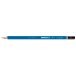 Staedtler Lápices de Grafito Mars Lumograph 100 B Unidad, Alta Resistencia a la Rotura, Madera Sostenible, Calidad Premium