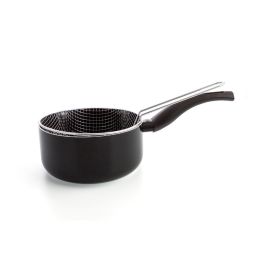 Quid Hydra Cazo con Cesta de Aluminio 18 cm Antiadherente Mango Baquelita Apto Inducción y Cocinas Lavavajillas