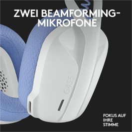 Logitech Auriculares G435 Gaming Inalámbricos Bluetooth/LIGHTSPEED, Sonido Envolvente, Micrófono Integrado, Blanco