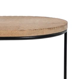 Mesa auxiliar 60 x 39,5 x 60 cm Natural Negro Metal Madera (2 Unidades)