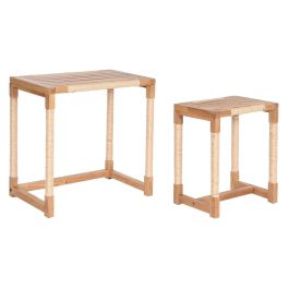 Mesita Auxiliar Mediterraneo DKD Home Decor Natural 38 x 60 x 58 cm Set de 2 Precio: 201.50000046. SKU: B17QYXX5TK