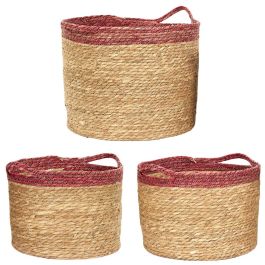 Home Deco Factory Juego de 3 Cestas Trenzadas Bicolo