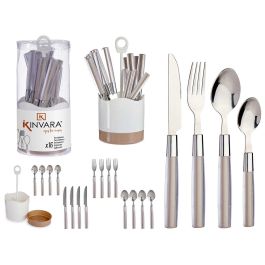 Set 16 Cubiertos Kinvara Acero Inoxidable Mango PS Marrón Oscuro 11x25x11 cm (8 Unidades) Precio: 108.59000042. SKU: B1FAJMRAT3