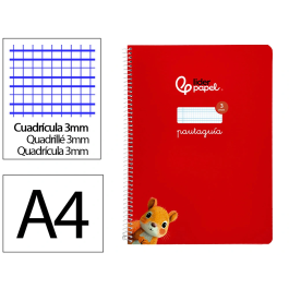 Liderpapel Cuaderno Espiral A4 Pautaguía Tapa Blanda 80 Hojas 75gr Cuadro Pautado 3mm Color Rojo Precio: 11.79000042. SKU: B12YXR4E77