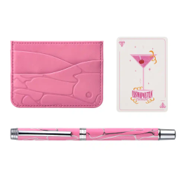 Belius Cocktails Bolígrafo Aluminio Rosa Plateado Tinta Azul Caja Diseño