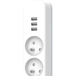 Regleta - QUARX - 4 tomas - Con 3 puertos USB, cable de 1,5m Regleta - QUARX - 4 tomas - Con 3 puertos USB, cable de 1,5m