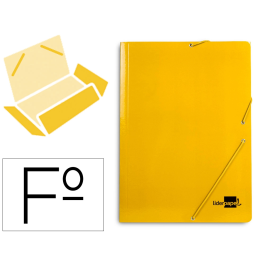 Liderpapel Carpeta Gomas Tres Solapas Cartón Plastificado Folio Color Amarillo Precio: 1.79000019. SKU: B147XHQLAJ
