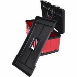 KS TOOLS Caja de Herramientas Desmontable Bimateriales Metal PVC 58.2x29.8x25.5cm, Carga Máx. 30 kg, con Candado y Cubierta Antideslizante