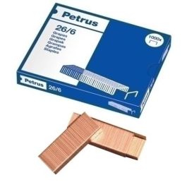 Petrus Grapas 26-6 Caja de 1000 Ud Cobreadas para hasta 30 hojas, patilla 6 mm Precio: 1.49999949. SKU: B12FL2EQPZ