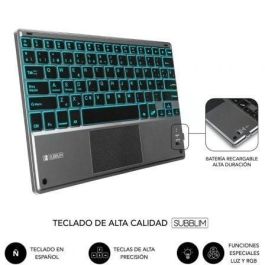 Subblim SUBKT4-BTPI02 Funda con Teclado KeyTab Pro BT para iPad 10.9" 10a Gen, Retroiluminado, Touchpad, Negro, QWERTY Español, Antigolpes, Ranura Apple Pencil