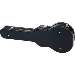 Estuche Rígido Tobago CURVED para Guitarra Eléctrica Tipo Les Paul, Piel Sintética Negra, Felpa Interior, Cierre Metálico