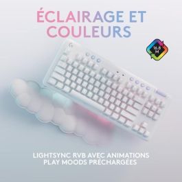 Logitech G - Teclado para juegos - G715 Mecánico inalámbrico táctil (GX Brown) con reposamuñecas - Niebla blanca Logitech G - Teclado para juegos - G715 Mecánico inalámbrico táctil (GX Brown) con reposamuñecas - Niebla blanca