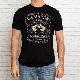 Camiseta Dual Guitar - Negra (S)