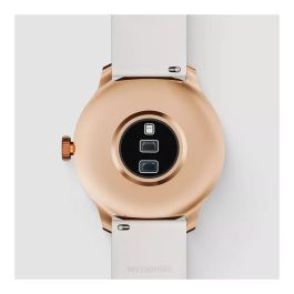 Withings ScanWatch Light - Reloj Inteligente Híbrido con Pantalla OLED, 37 mm, Caja Acero Oro Rosa y Correa Blanca, Monitor Cardíaco, Sueño, 30 días Batería