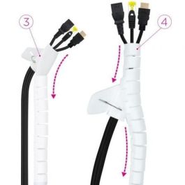 Nanocable 10.36.0003-W Organizador de Cables Flexible en Espiral 25mm Blanco 3m - Plástico Alta Resistencia y Fácil Instalación Nanocable 10.36.0003-W Organizador de Cables Flexible en Espiral 25mm Blanco 3m - Plástico Alta Resistencia y Fácil Instalación
