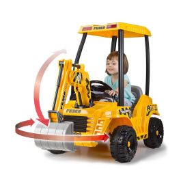 Feber 8/12320 Supper Digger - Excavadora Eléctrica 12V con Brazo y Pala Móviles, Vehículo de Construcción a Batería para Niños +3 Años, hasta 30kg