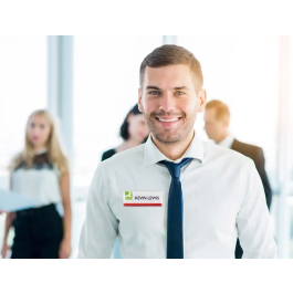 Q-connect Identificador KF14139 con Clip Magnético, Apertura Superior, 75x28 mm