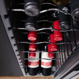 Cecotec CoolCrystal Nevera de Vino Independiente 12 Botellas Negro con Control Táctil, Rango 8-18ºC y Estantes de Madera