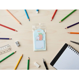 Imaginovo Bloc notas adhesivas bunny con soporte 20 hojas azul 60x125 mm