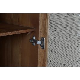 DKD Home Decor Armario Basant Ratan Acacia y Ratan Marron Oscuro Natural 102 x 46 x 175 cm