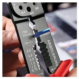 Knipex 97 21 215 C Alicate diagonal de corte, Metal/Plástico, Mangos Azul/Rojo, 230 mm