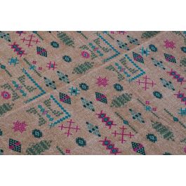 DKD Home Decor Alfombra Boho Blanca de Algodón Bordada con Diseño Ikat, Colección Quais, 230x160 cm (Grosor 0,4 cm, 715 gsm) (2 Unidades)