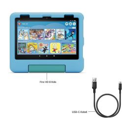 Amazon Fire HD 8 Kids Pro Tablet (2024) 8" 32GB Wi-Fi, 2 Años Garantía, Edad 3 a 7 Años, Color Azul Jungle Cat, Referencia B0CVDLJDWW