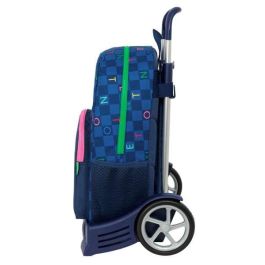 Mochila Escolar con Ruedas Benetton Damero Azul marino 30 x 46 x 14 cm