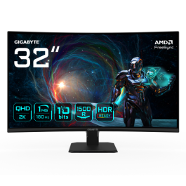 GIGABYTE GS32QCA Monitor Curvo Gaming 31.5" QHD 2560x1440 180Hz 1ms VA FreeSync HDR Ready Precio: 246.49999968. SKU: B1GHS5MX7E