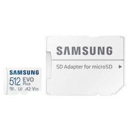 Samsung MB-MC512KA/EU Tarjeta de Memoria MicroSDXC EVO Plus 512GB, 130MB/s U3 V30 A2 para 4K, Móviles y Consolas, Resistente.