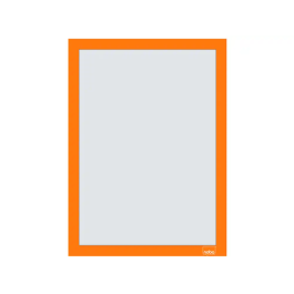 Nobo Marco porta anuncios DIN A4 magnético autoadhesivo, naranja, pack de 2 unidades