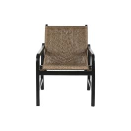 DKD Home Decor Butaca Colonial Madera Teca y Ratán Sintético 80x66x73 cm