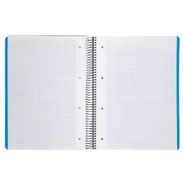 Cuaderno Espiral Liderpapel A4 Micro Wonder Tapa Plastico 120H 90 gr Cuadro 5 mm 5 Banda4 Taladros Color Azul Marino