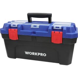 Workpro Caja de Herramientas 41 x 23 x 20.5 cm Negro, Azul y Rojo
