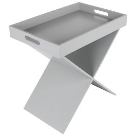 Home Deco Factory Mesa Bandeja Desmontable Gris 46x32 cm h.48,5 cm