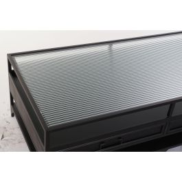 DKD Home Decor Mesa Centro Loft Negro Metal Cristal 120 x 60 x 40 cm