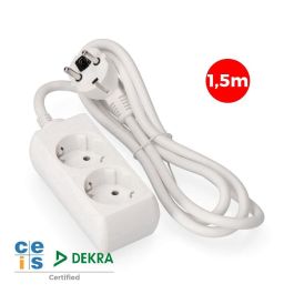Edm Base Múltiple 2 Tomas Schuko 1,5m Cable H05VV-F 3G1.5 16A 250V~ 3680W Blanca Precio: 5.50000055. SKU: S7904089