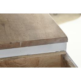 DKD Home Decor Consola Shabby Blanco Marron Hierro Mango 195 x 40 x 91 cm