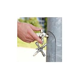 KNIPEX TwinKey 00 11 01 Llave Universal Multifunción, Acero Inoxidable, 10 Cabezales (Círculo, Semicircular, Cuadrado, Triángulo), Tamaños 3-12 mm