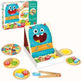 Goula Juego de Destreza Hungry Monster de Madera - Prepara la Pizza del Monstruo Tragón para Niños 3+ Años (Hasta 4 Jugadores)