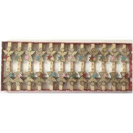 DKD Home Decor Pinza de Navidad Tradicional de Madera Roja y Verde con Ángel, Set de 24 piezas, 40x15x2 cm Precio: 44.37312. SKU: B15BYEBSLK