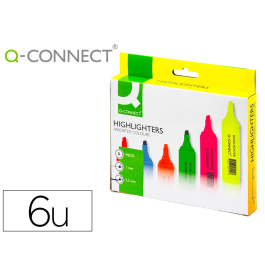 Q-connect Rotulador Fluorescente Punta Biselada, Caja de 6 Unidades, Colores Surtidos Precio: 3.88999996. SKU: B1CNV2RJ9N
