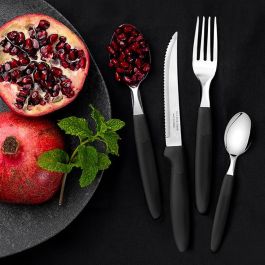 Tramontina Cuchara de Mesa Ipanema Negro 19 cm Acero Inoxidable 3 Piezas