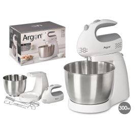 Argon Amasadora Eléctrica 300W Blanca con Bol de 3L Acero Inoxidable, Incluye 2 Ganchos Amasar y 2 Varillas Batir (Set de 4) Precio: 91.78999984. SKU: B15DZDT7RM