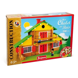Jeujura My Wooden Chalet Juego de Construcción de Madera Natural y Tintada 240 Piezas para Niños a Partir de 5 Años