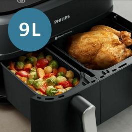 Philips NA351/00 AirFryer Serie 3000 Doble Cubeta Sincronizada 9,0L Gran Capacidad Acero Inoxidable para Cocina Saludable
