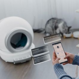 Arenero autolimpiable para Gatos Cecotec Pumba 7000 CleanKitty Compact Connected Blanco Plástico