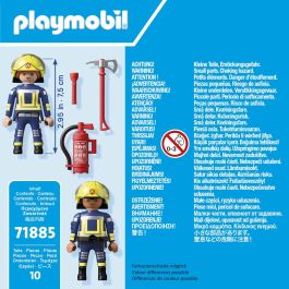 Playmobil Set de Bomberos con 2 Figuras, Hacha, Linterna y Extintor. Edad +3 años.