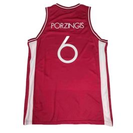 Camiseta de baloncesto Peak Latvija 6 - Porzingis Blanco Marrón XL